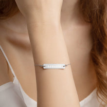 Load image into Gallery viewer, Engraved Silver Bar Chain Bracelet (NAMASTE) personalized - GAIA SHOP