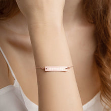 Load image into Gallery viewer, Engraved Silver Bar Chain Bracelet (NAMASTE) personalized - GAIA SHOP