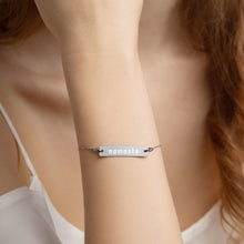 Load image into Gallery viewer, Engraved Silver Bar Chain Bracelet (NAMASTE) personalized - GAIA SHOP