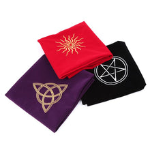 Load image into Gallery viewer, 60 x 60cm Velvet Tarot Tablecloth Altar Pentacle Sun Embroidery Pattern Board Game Tablecloth Accessories - GAIA SHOP